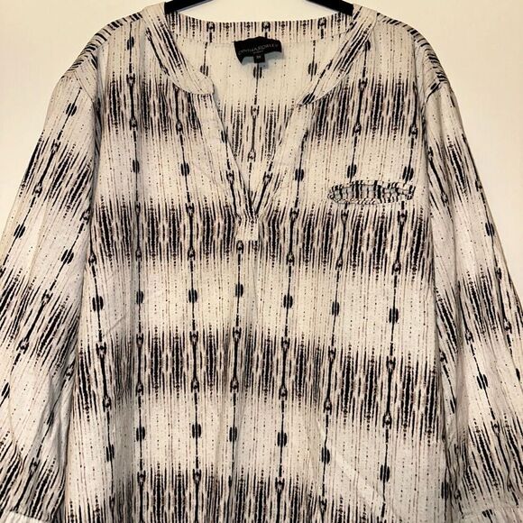 Cynthia Rowley Women’s Linen Blend Neutral Color Blouse Size 3XL - Picture 3 of 12